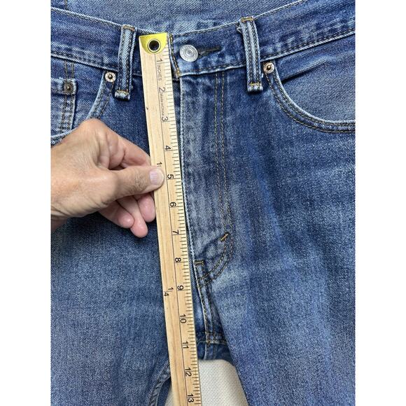 Levi's 505 Regular Fit Straight Leg Blue Jeans 90s Men's 34x32 (34x30) Grunge - Picture 9 of 15